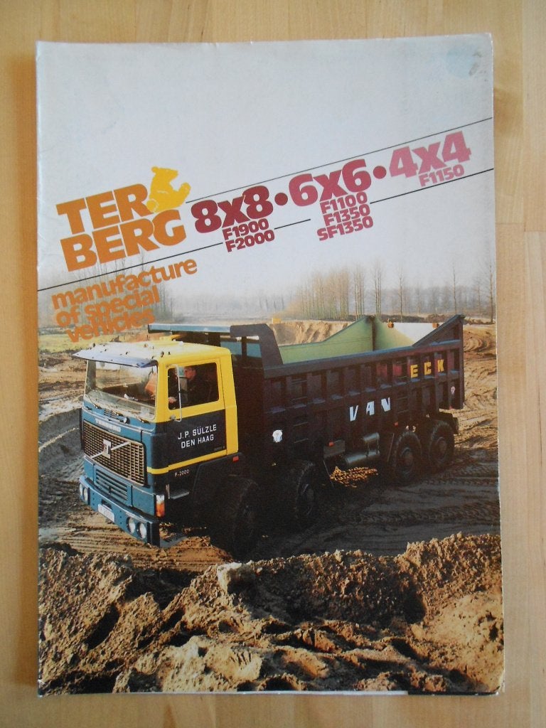 Terberg Truck Brochure ca 1983 F1100 t/m F2000, Ophalen of Verzenden, Zo goed als nieuw, Overige merken, Terberg