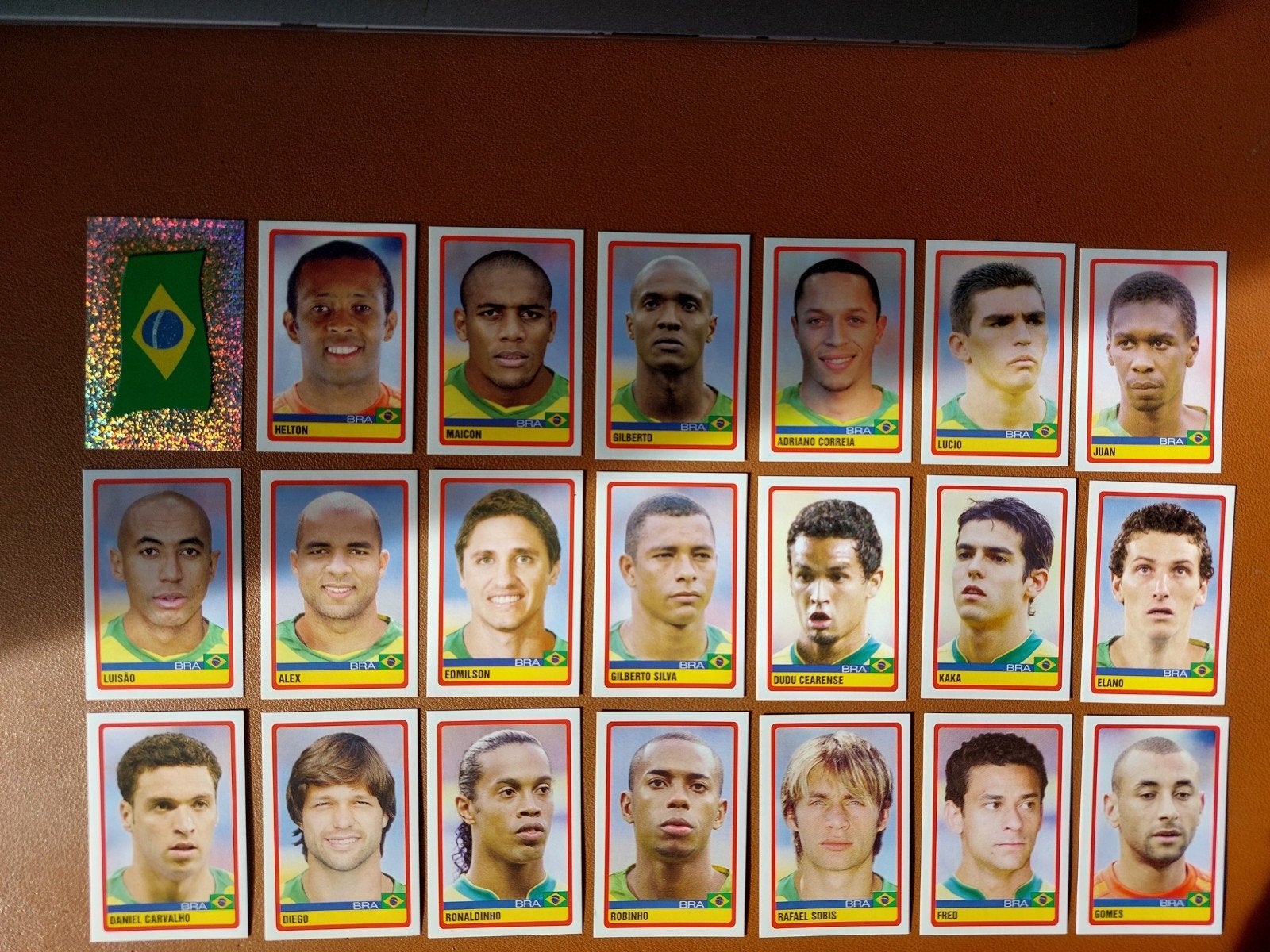 panini copa america 2007 Brazilië compleet ronaldinho kaka, Verzenden, Zo goed als nieuw, Buitenlandse clubs, Poster, Plaatje of Sticker