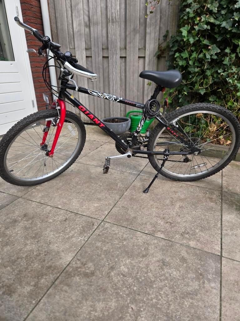 Giant kindermountainbike - Zwart met rode accenten, Minder dan 45 cm, Ophalen, Gebruikt, Giant