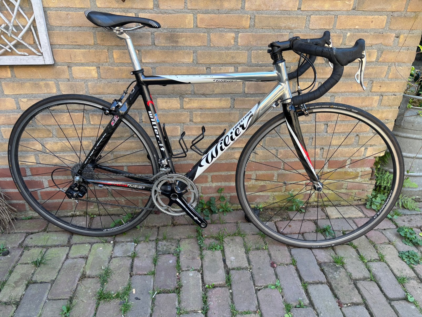 54 cm Willier alu-carbon racefiets met campagnolo 20 versn., 28 inch, Gebruikt, Velgrem, Aluminium