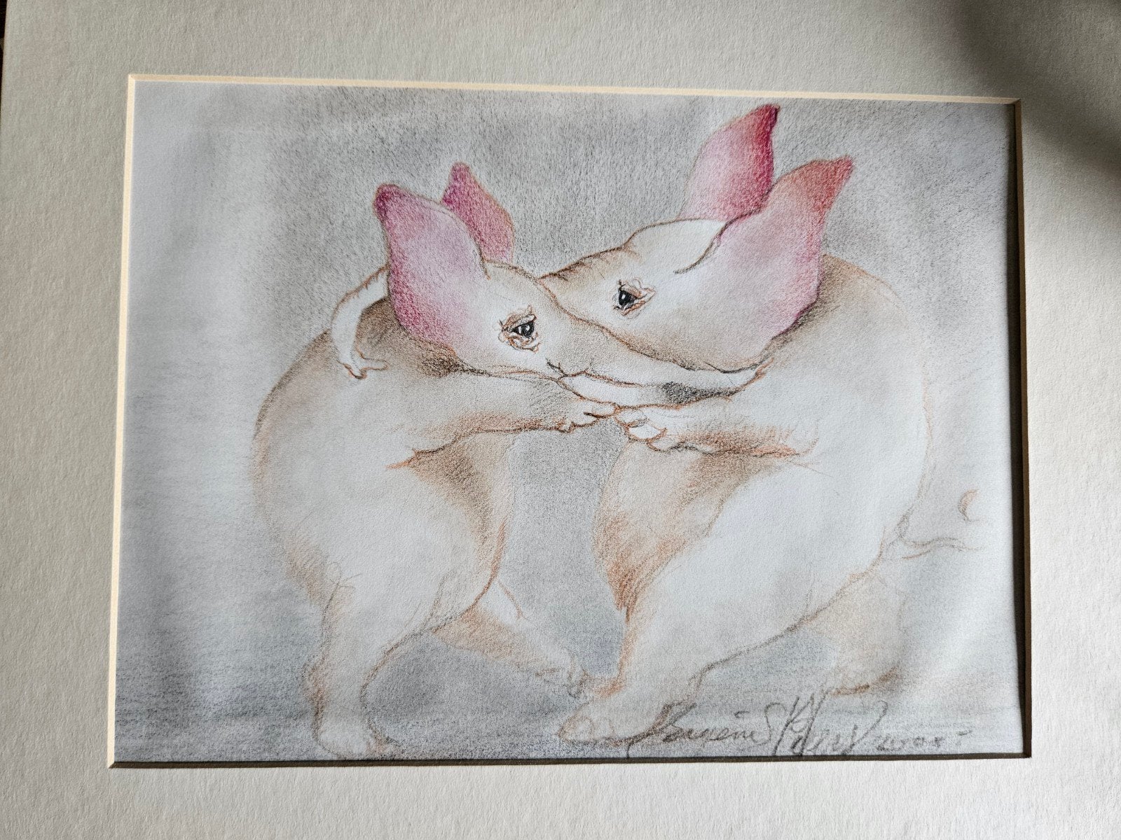 Dansende olifanten origineel van Eugene Peters, Ophalen of Verzenden, Tekening, Overige technieken, Origineel