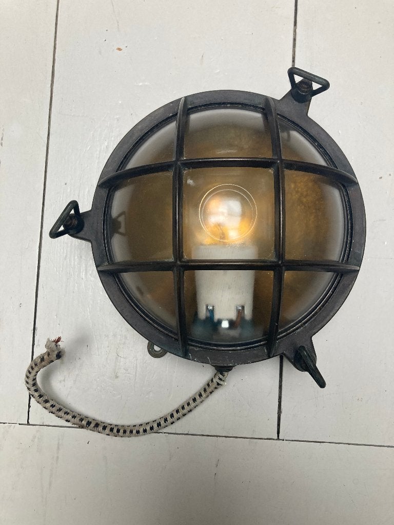 Scheepslamp, bully, industriele lamp, messing lamp., Ophalen of Verzenden
