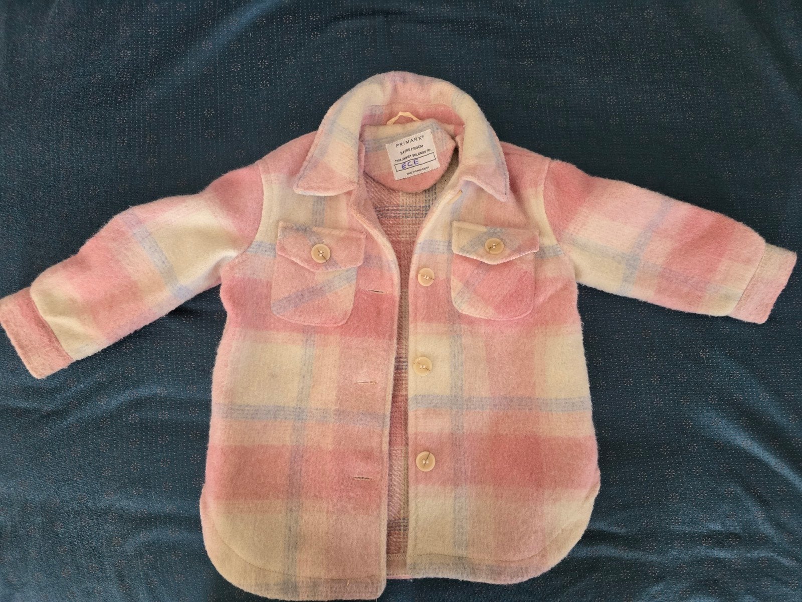 Primark geruit shacket roze/wit/blauw - maat 104, Ophalen of Verzenden, Zo goed als nieuw, Primark, Meisje