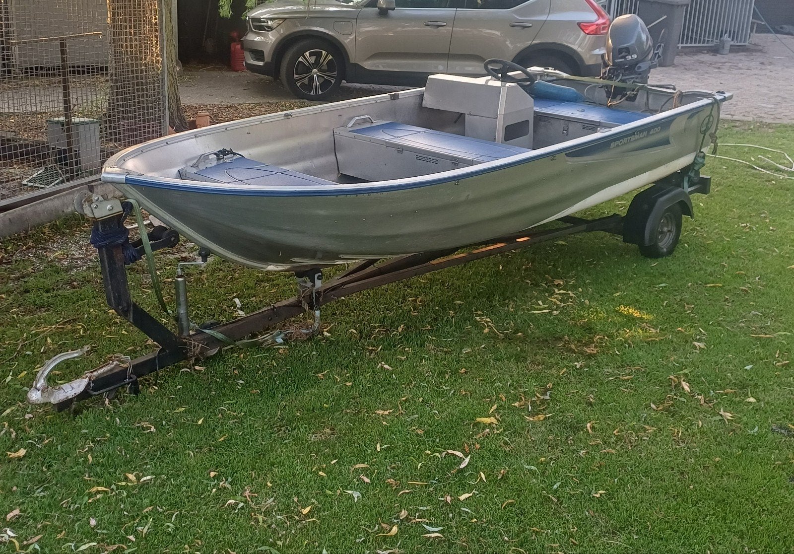 Aluminium Linder Sportsman 400 boot met Yamaha 9.9pk motor, Watersport en Boten, Motorboten en Motorjachten, Gebruikt, 4 m, Buitenboordmotor