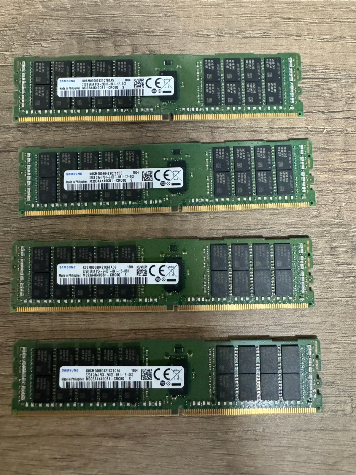 128gb Samsung DDR4 ECC RDIMM 2400MHz (4x32GB), Computers en Software, RAM geheugen, Ophalen of Verzenden, Zo goed als nieuw, DDR4