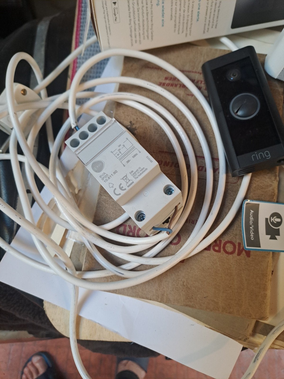 Ring Video Deurbel met Chime Pro en Trafo, Ophalen of Verzenden, Ingebouwde camera, Gebruikt, Draadloos