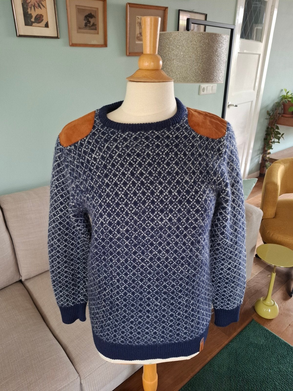 heerlijke wollen trui van knowledge cotton apparel maat m, Maat 38/40 (M), Blauw, Ophalen of Verzenden, Knowledge cotton apparel