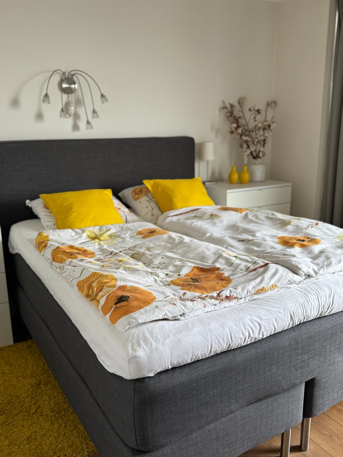 Boxsping met Eastborn latex topmatras - 160x200 cm, Ophalen, Tweepersoons, Zo goed als nieuw, 200 cm