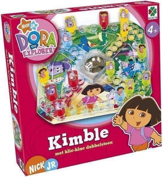 dora kimble met klic-klac dobbelsteen - mens erger je niet, Hobby en Vrije tijd, Gezelschapsspellen | Bordspellen, Een of twee spelers