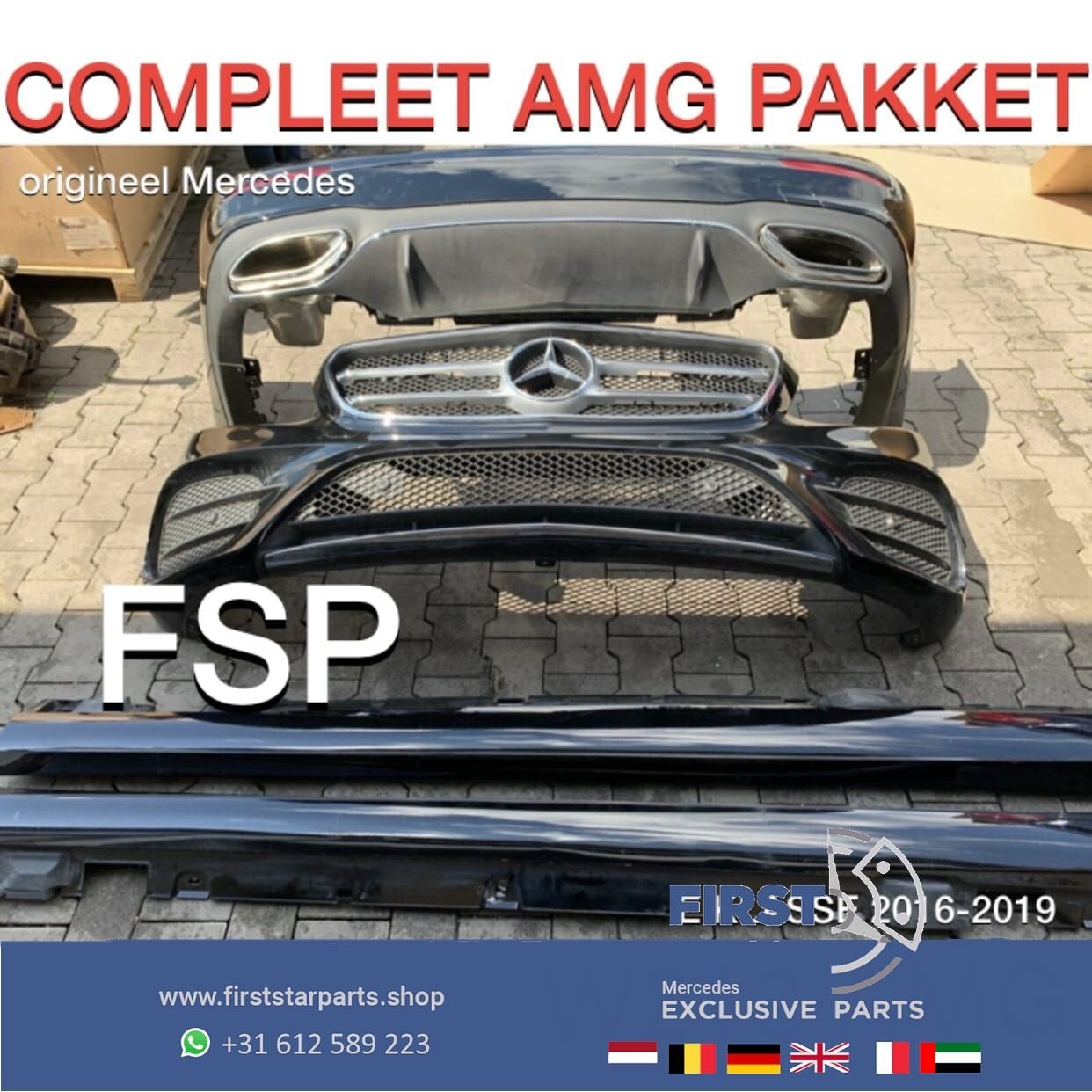 W213 E43 AMG Pakket Mercedes E Klasse 2016-2019 origineel AM, Gebruikt, -, Ophalen of Verzenden, Bumper