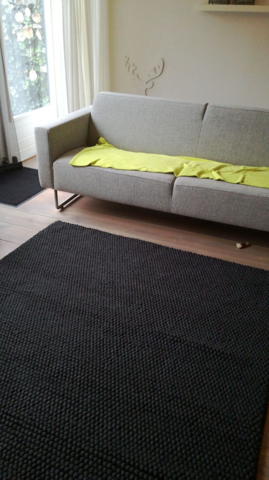 Grijze stoffen tweepersoonsbank - Modern Design, Ophalen, Design, Tweepersoons, 75 tot 100 cm
