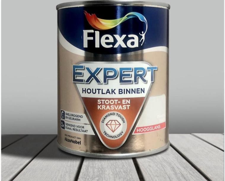 Flexa Expert lak hoogglans - Zilvergrijs 0,75L, Nieuw, Ophalen of Verzenden, Lak, Grijs
