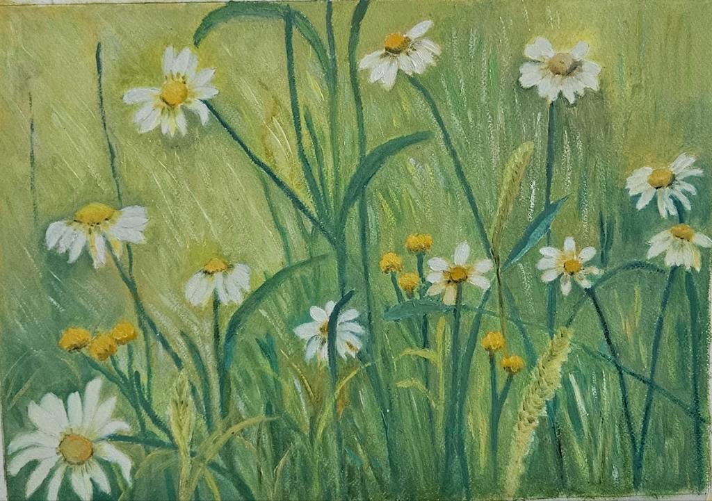 Lente: Olieverfschilderij op papier door Dianne Hamer, Ophalen of Verzenden