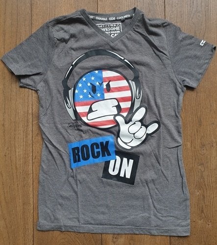 Grijs T-Shirt 'Smiley' Coolcat (158-164), Gebruikt, Coolcat, Ophalen of Verzenden, Shirt of Longsleeve