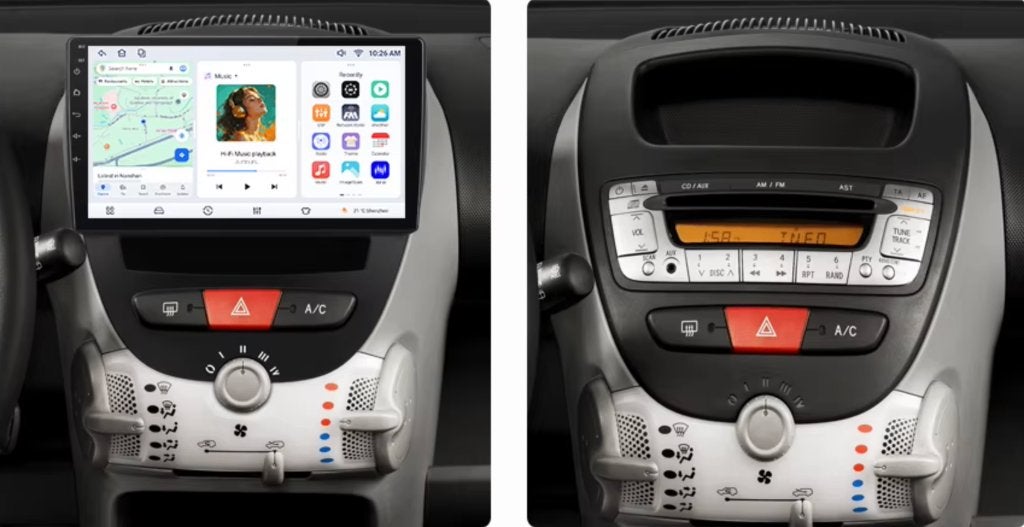 Peugeot 107 Toyota Aygo/Citroën C1 05–14 CarPlay +montage, Ophalen of Verzenden, Nieuw