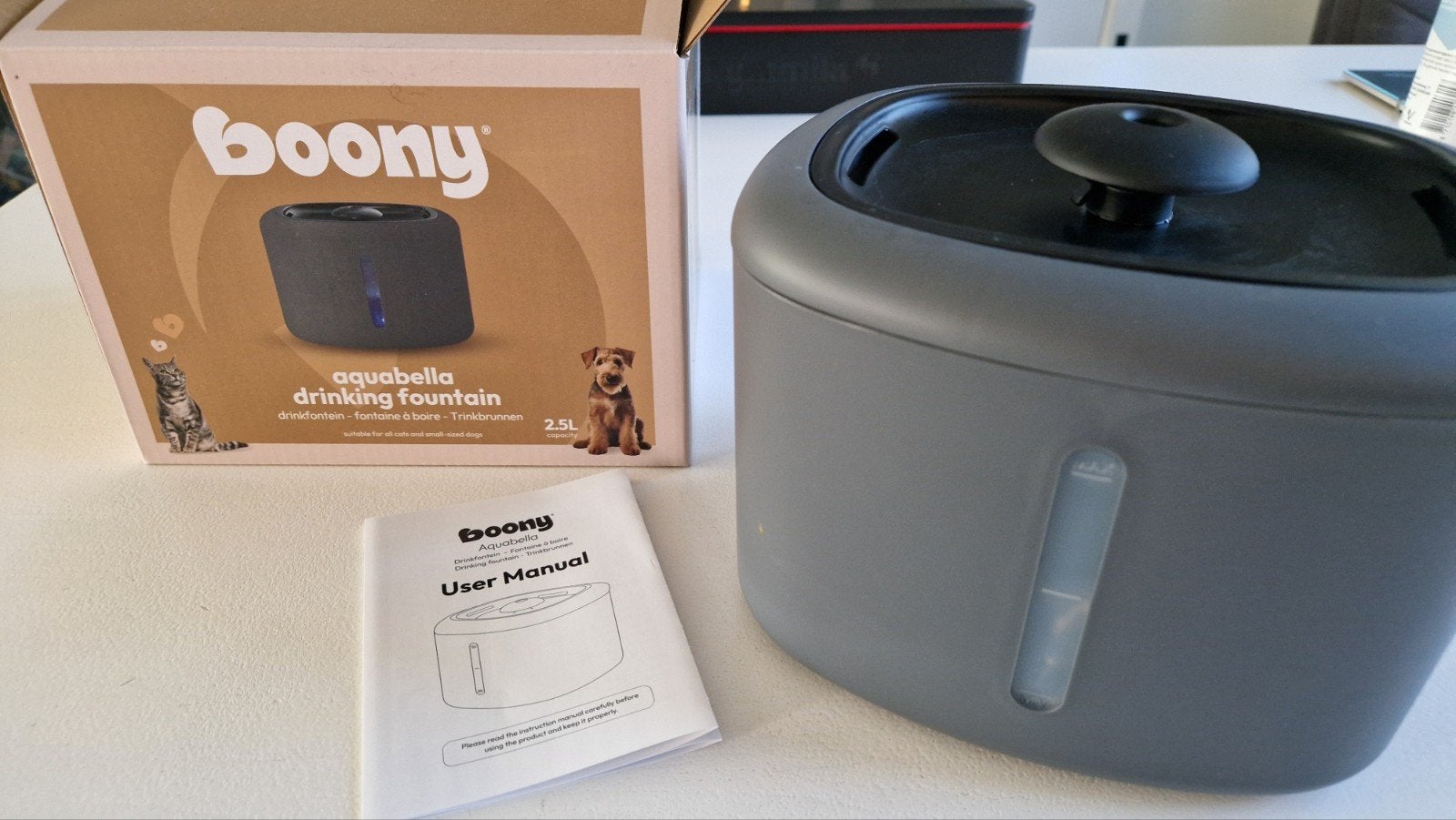 Booby drinking fountain voor honden en katten, 2.5 lt, Ophalen of Verzenden, Zo goed als nieuw