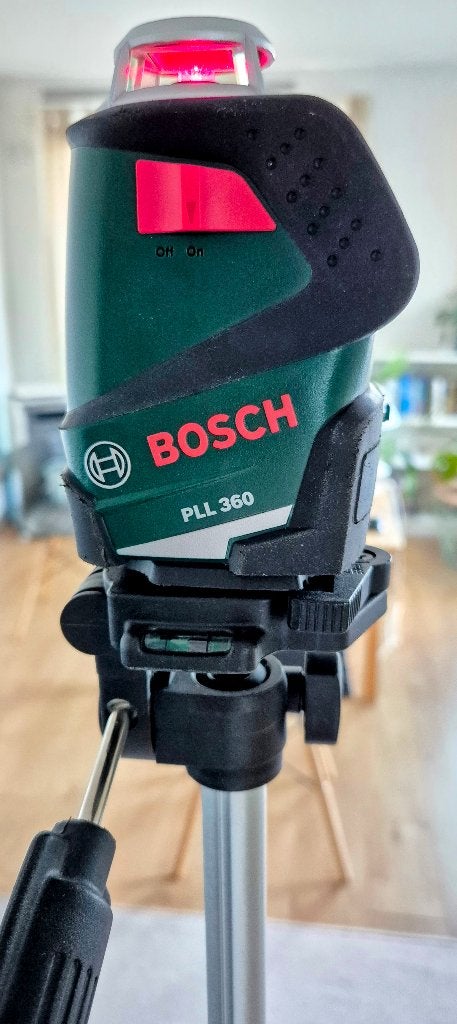 BOSCH PLL 360 Lijnlaser + BOSCH Statief, Ophalen of Verzenden, Zo goed als nieuw, Overige meters