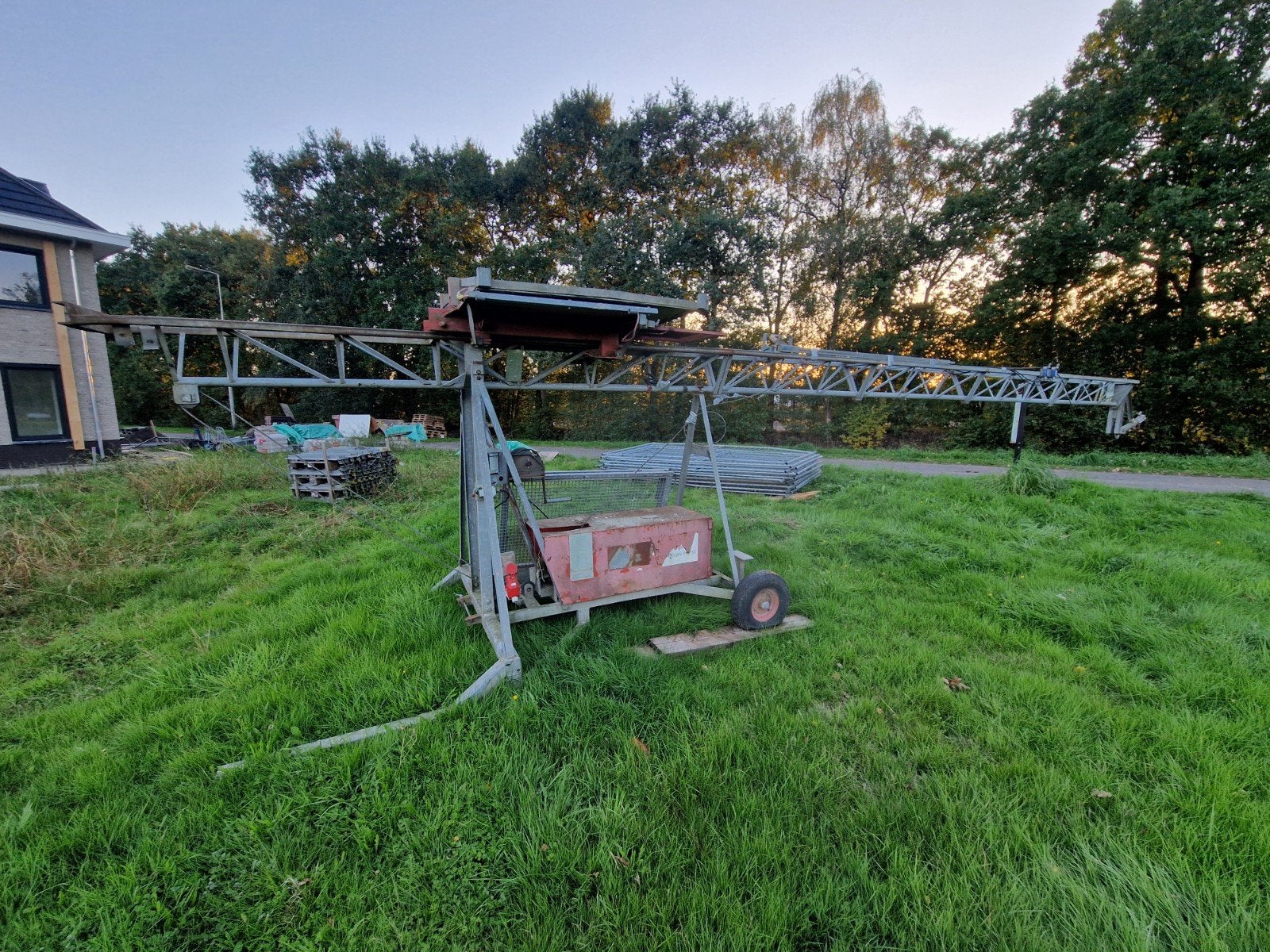 Bouwlift HEK 400kg hefvermogen 400V 9,5 meter, Ophalen, Gebruikt, Bouwlift