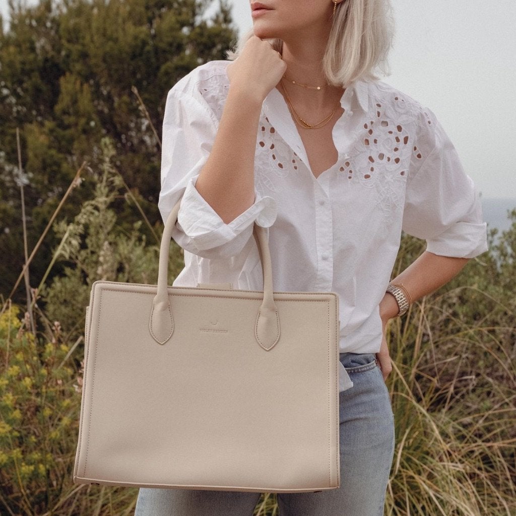 Violet Hamden Laptoptas, Sieraden, Tassen en Uiterlijk, Ophalen, Nieuw, Beige, Shopper