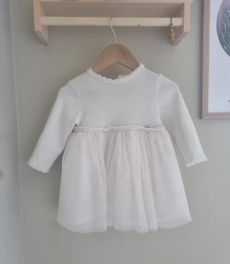 ZGAN Jurk mayoral wit lange mouwen 80, Kinderen en Baby's, Babykleding | Maat 80, Mayoral, Meisje, Jurkje of Rokje, Ophalen of Verzenden