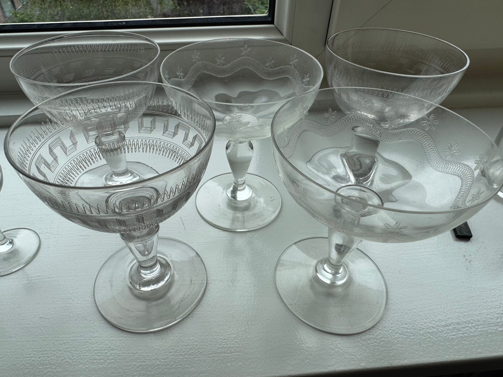 Vintage glaswerk coupes, Antiek en Kunst, Antiek | Glas en Kristal, Ophalen