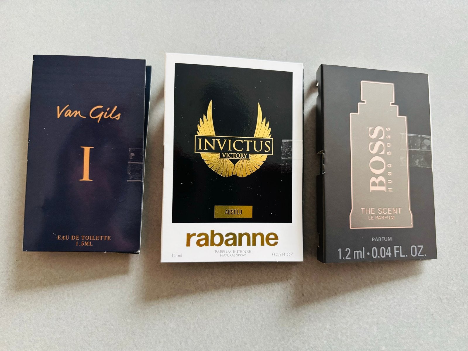 Parfum samples: Van Gils, Invictus, Boss The Scent, Ophalen of Verzenden, Nieuw