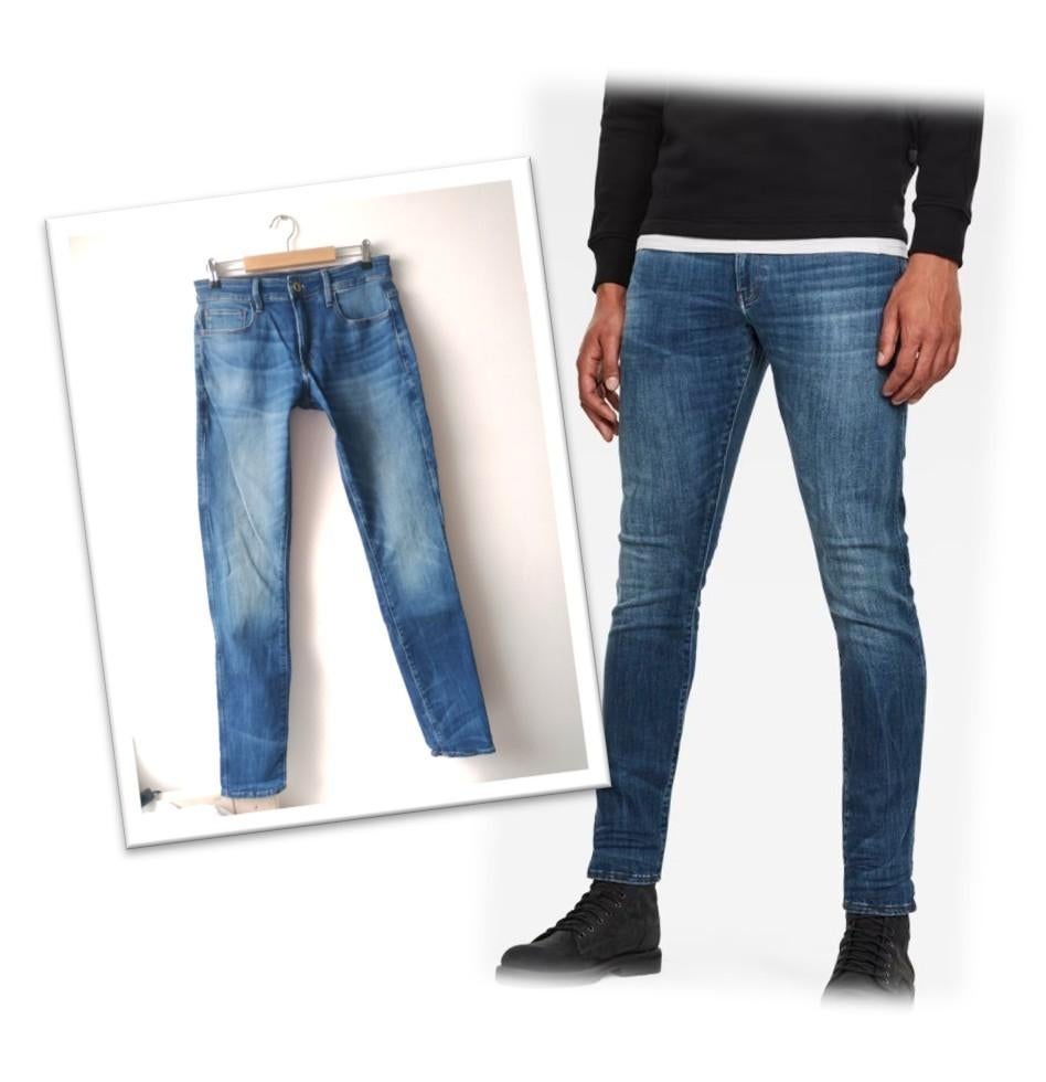 G-Star Raw 3301 blauwe skinny jeans, maat 30-34, Kleding | Heren, Spijkerbroeken en Jeans, G-Star Raw, Blauw, W32 (confectie 46) of kleiner