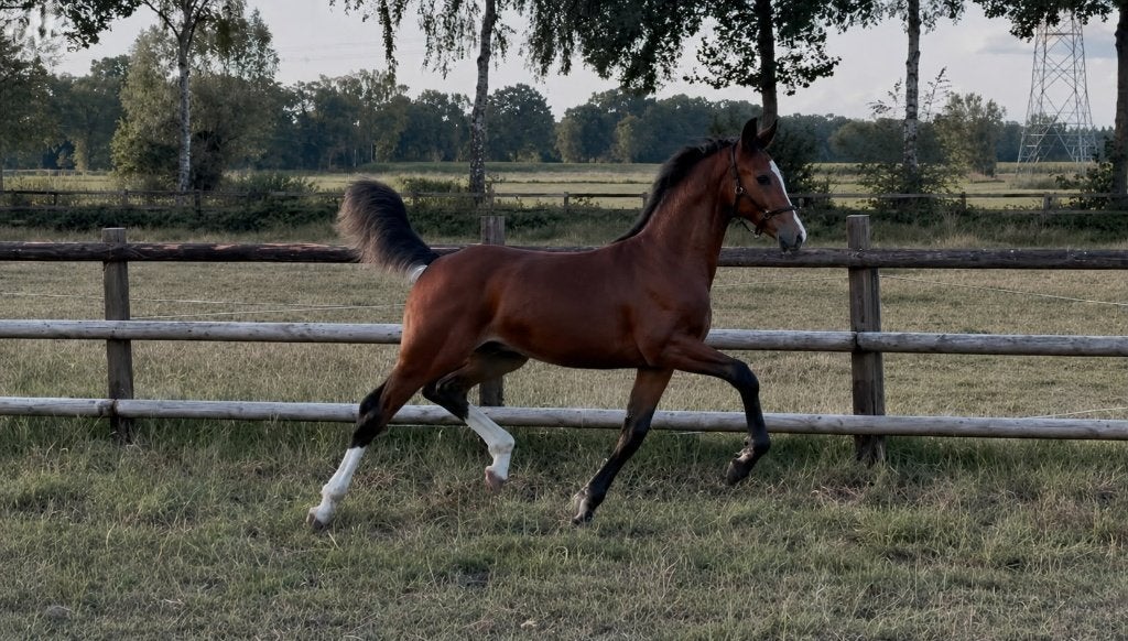 Talentvol en mooi hengstveulen, Dieren en Toebehoren, Paarden, Minder dan 160 cm, Met stamboom, Niet van toepassing, Dressuurpaard