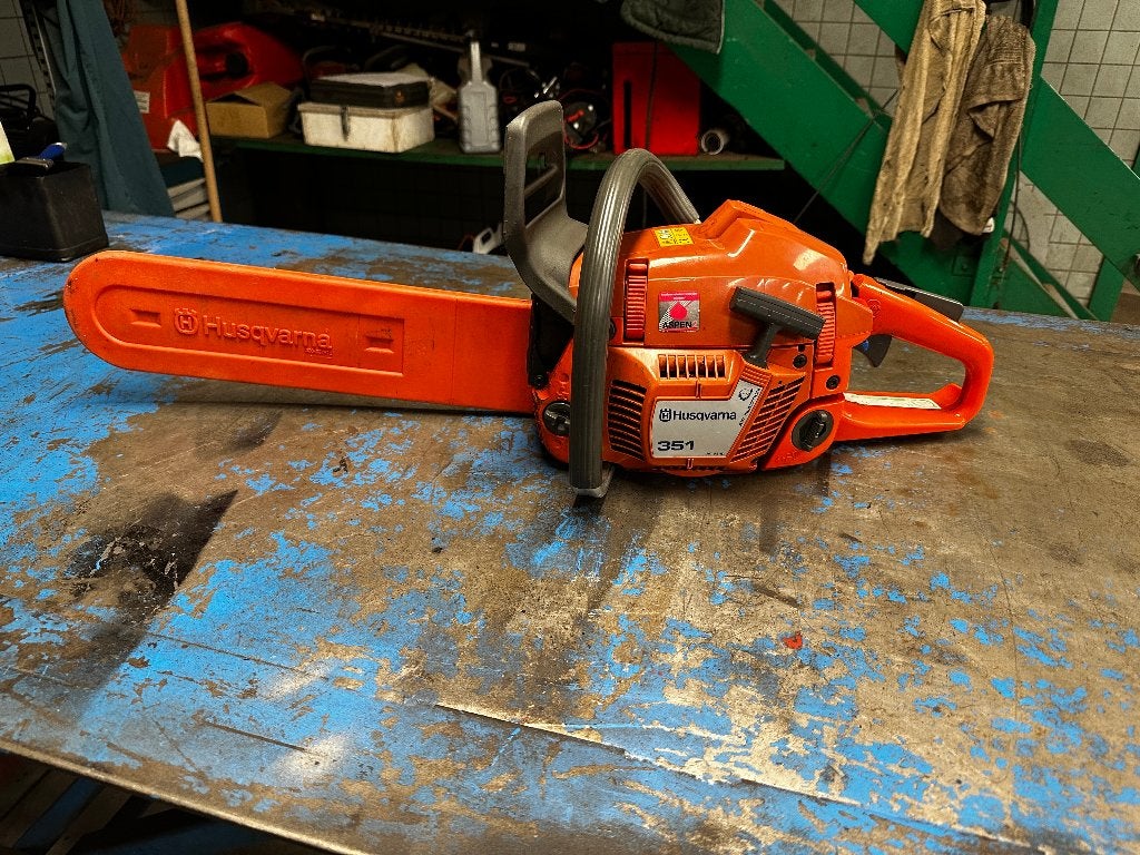 Husqvarna 351 Benzine Kettingzaag – 3,1 PK – 38 cm Zaagblad, Gebruikt, 70 mm of meer, Kettingzaag, Ophalen of Verzenden