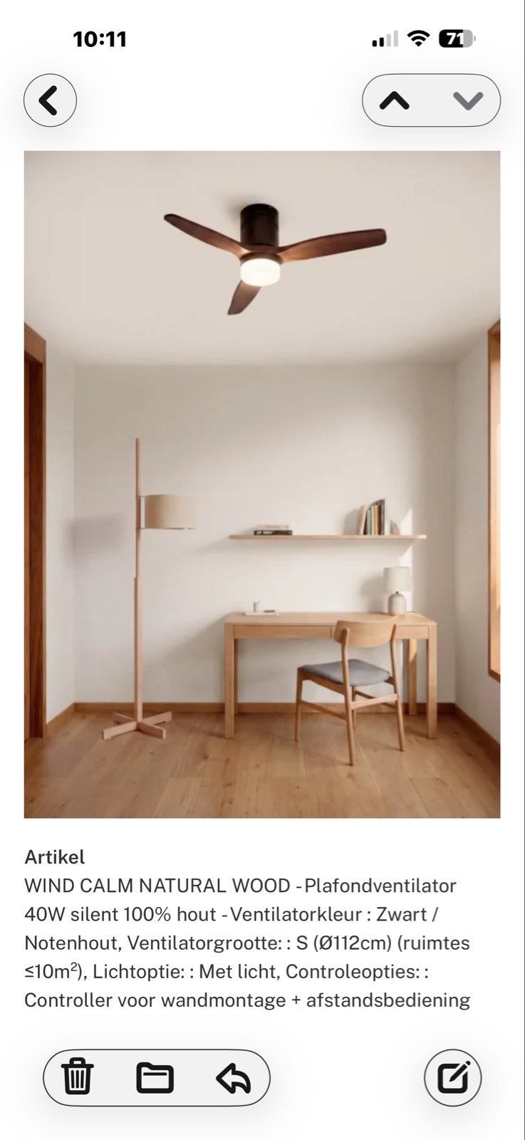 Moderne plafondventilator met verlichting en afstandsbedieni, Ophalen, Modern, Zwart, Nieuw
