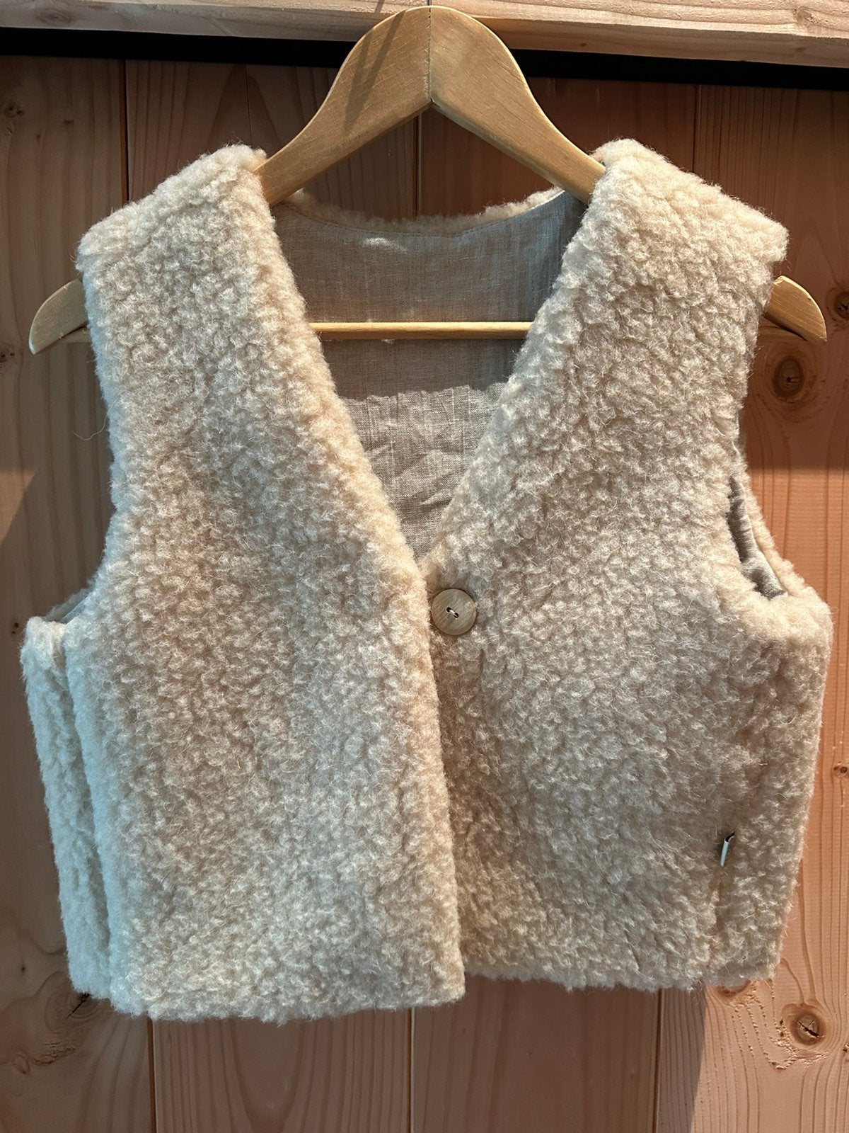 Uniek Alwero wollen/linnen bodywarmer kort XS Nieuw!, Kleding | Dames, Ophalen of Verzenden
