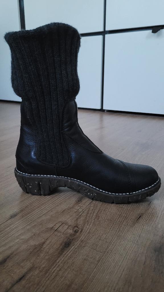 El Naturalista enkellaars met gebreide boord mt 40, Blauw, Lage of Enkellaarzen, Zo goed als nieuw, El Naturalista