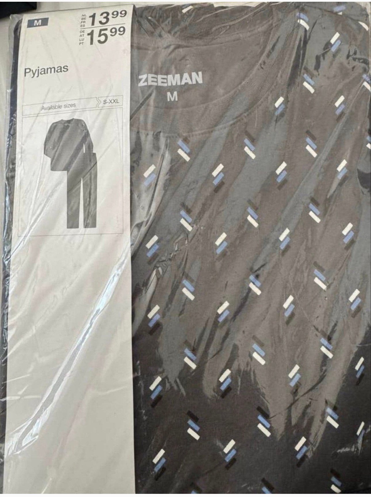Zeeman pyama , maat medium, nieuw in de verpakking, Ophalen of Verzenden, Nieuw, Blauw, Halswijdte 39/40 (M)