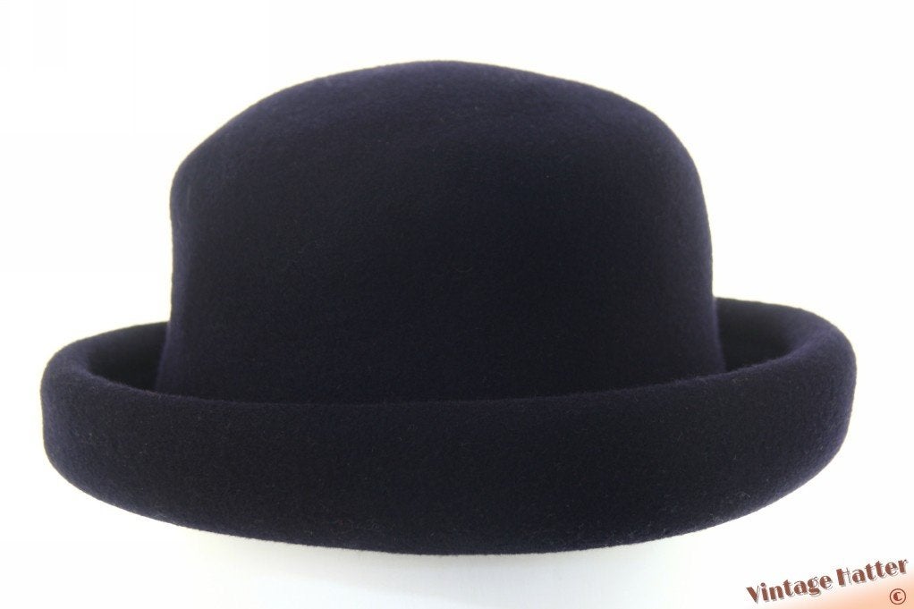 Vintage Dameshoed donker blauw wolvilt 57 gratis verzenden, Ophalen of Verzenden, Zo goed als nieuw, 56 of 57 cm (M, 7 of 7⅛ inch)