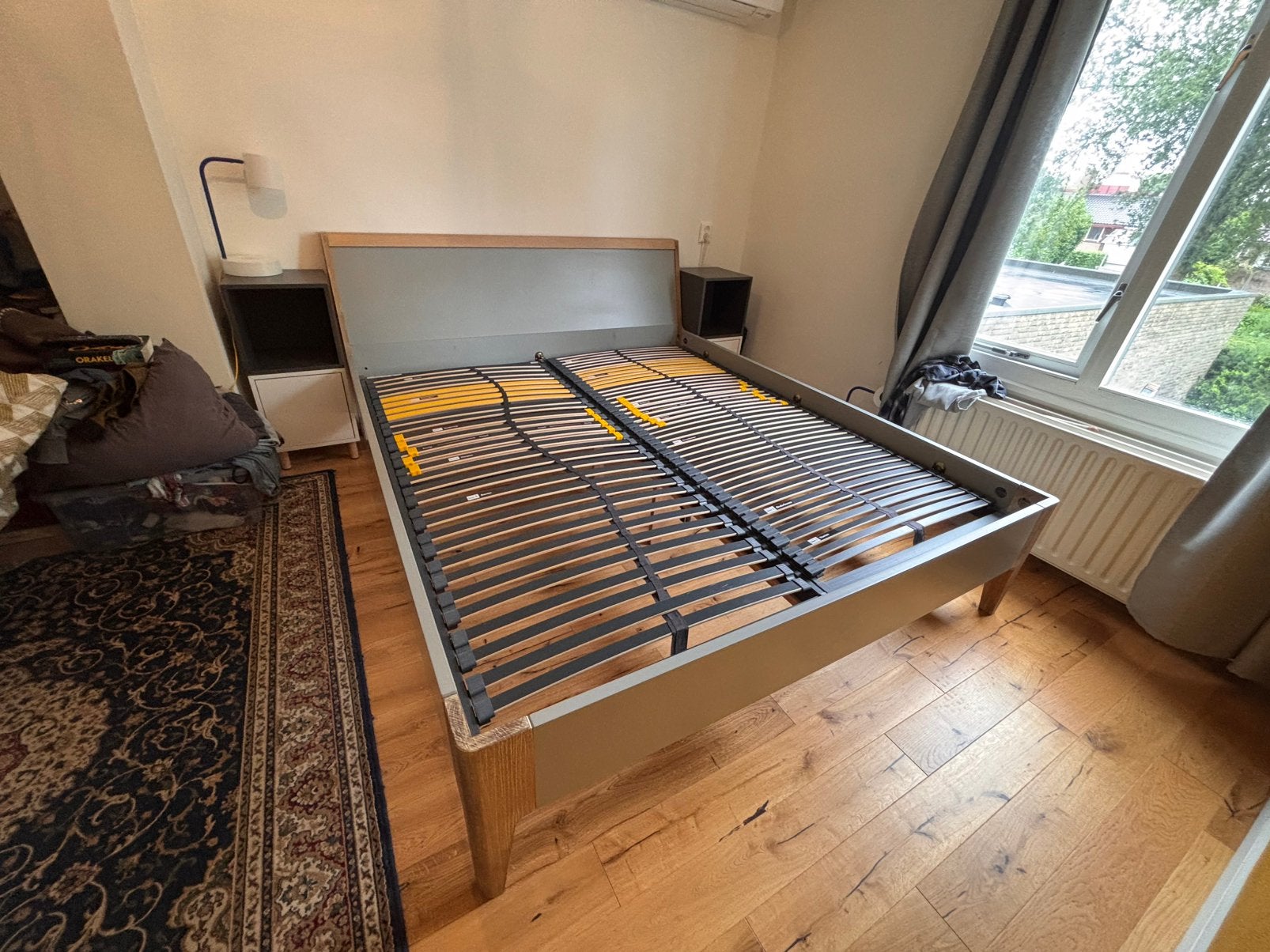 Tweepersoonsbed incl. NIEUWE lattenbodems 180x210, Huis en Inrichting, Ophalen, 210 cm, Tweepersoons, Zo goed als nieuw