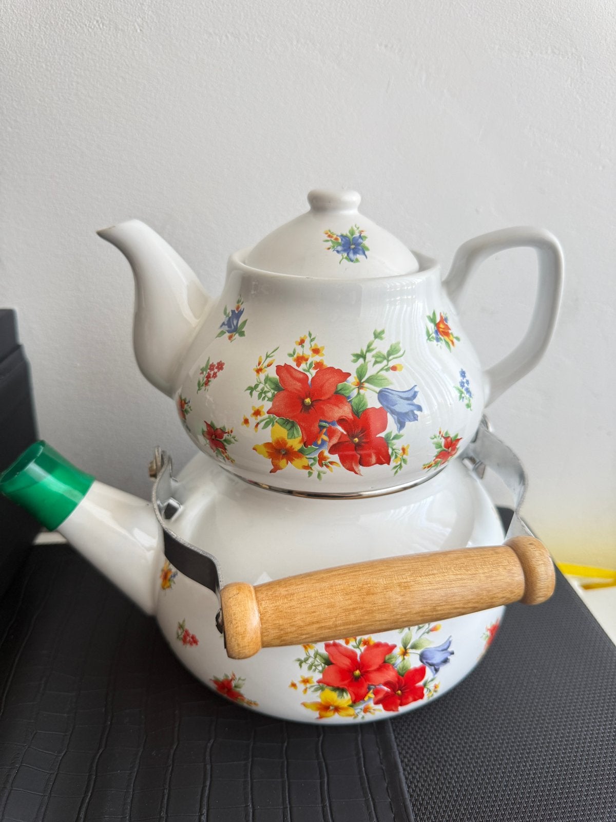 Theepot set enamel nieuw, Ophalen of Verzenden, Nieuw