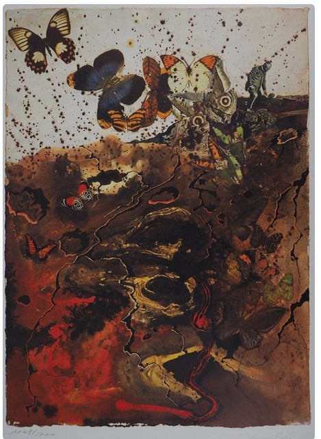 Salvador Dalí(1904)Kleur Lithografie"SNCF Auvergnes" Ges Gen, Ophalen of Verzenden, Gelimiteerde oplage, Landschappen, Lithografie