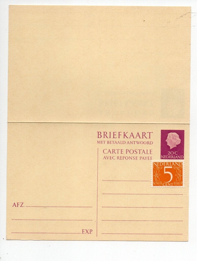 Postwaardestuk- Briefkaart (betaald antwoord) Geuzendam 328, Ophalen of Verzenden, Briefkaart