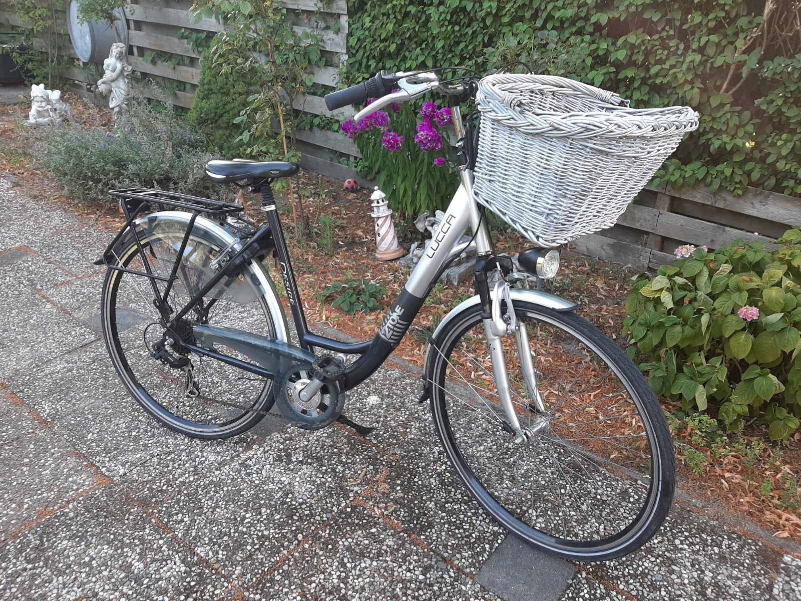 Damesfiets Lucca met 8 versnellingen en mand., Gebruikt, Velgrem, Versnellingen, 50 tot 53 cm