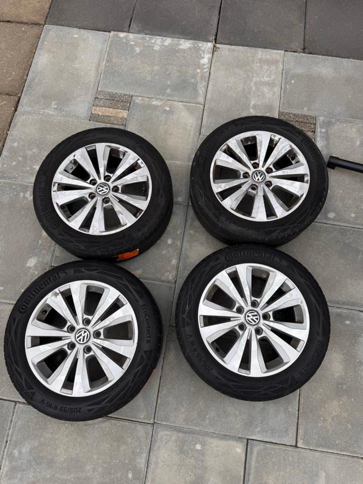 Golf 7 Continental 6 Zomerbanden met Velgen 205/55 R16, Auto-onderdelen, Ophalen, Gebruikt, 16 inch, Banden en Velgen