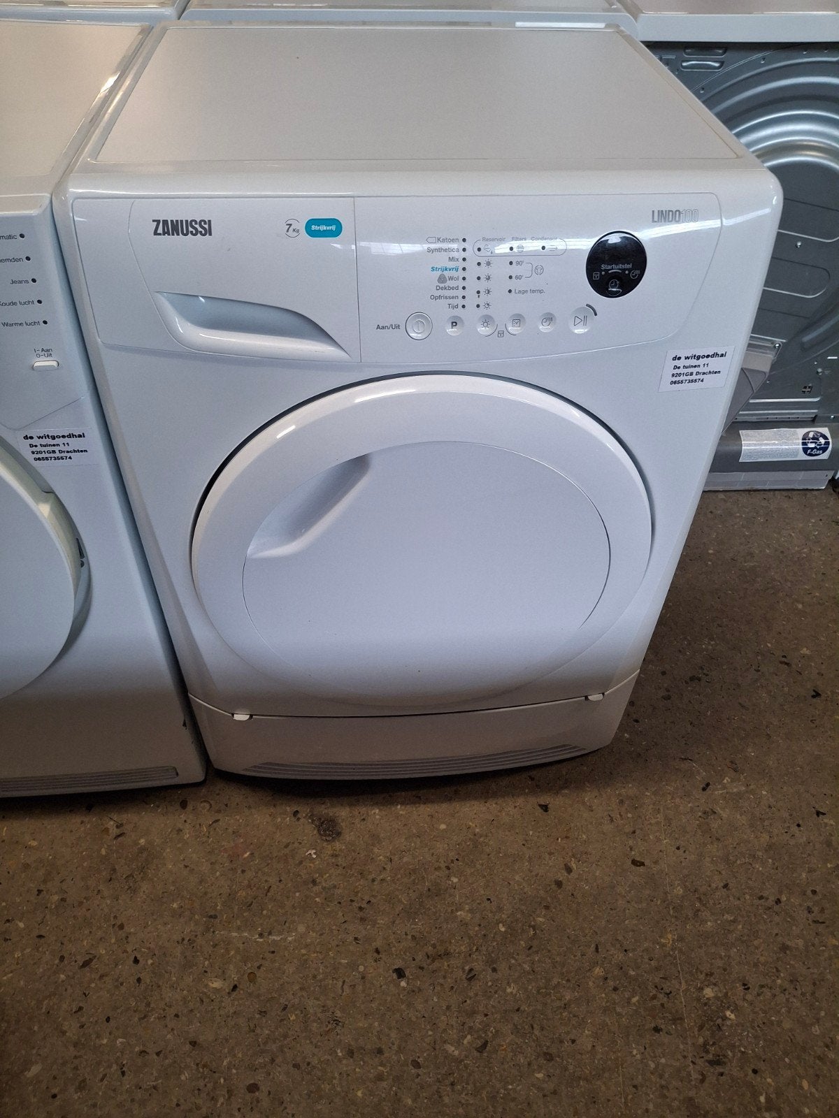 Zanussi Lindo100 7kg Condensdroger, 6 tot 8 kg, Anti-kreukfase, Ophalen of Verzenden, Voorlader