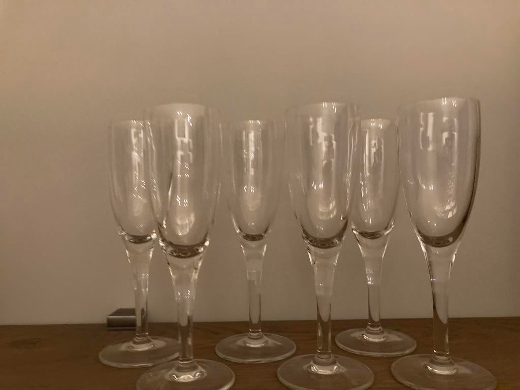 Luigi bormioli flutes  kristal 6 stuks, Verzamelen, Glas en Borrelglaasjes, Ophalen of Verzenden, Zo goed als nieuw, Overige typen