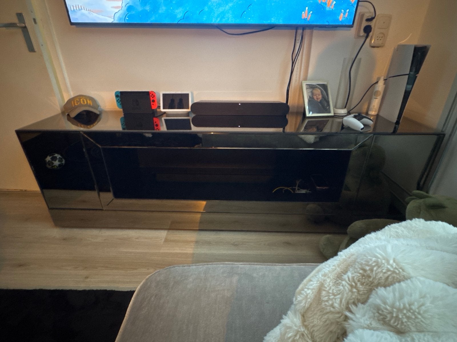 Moderne TV-kast optionele sfeerhaard gratis op halen 10 stuk, Ophalen, Overige materialen, Gebruikt, 100 tot 150 cm