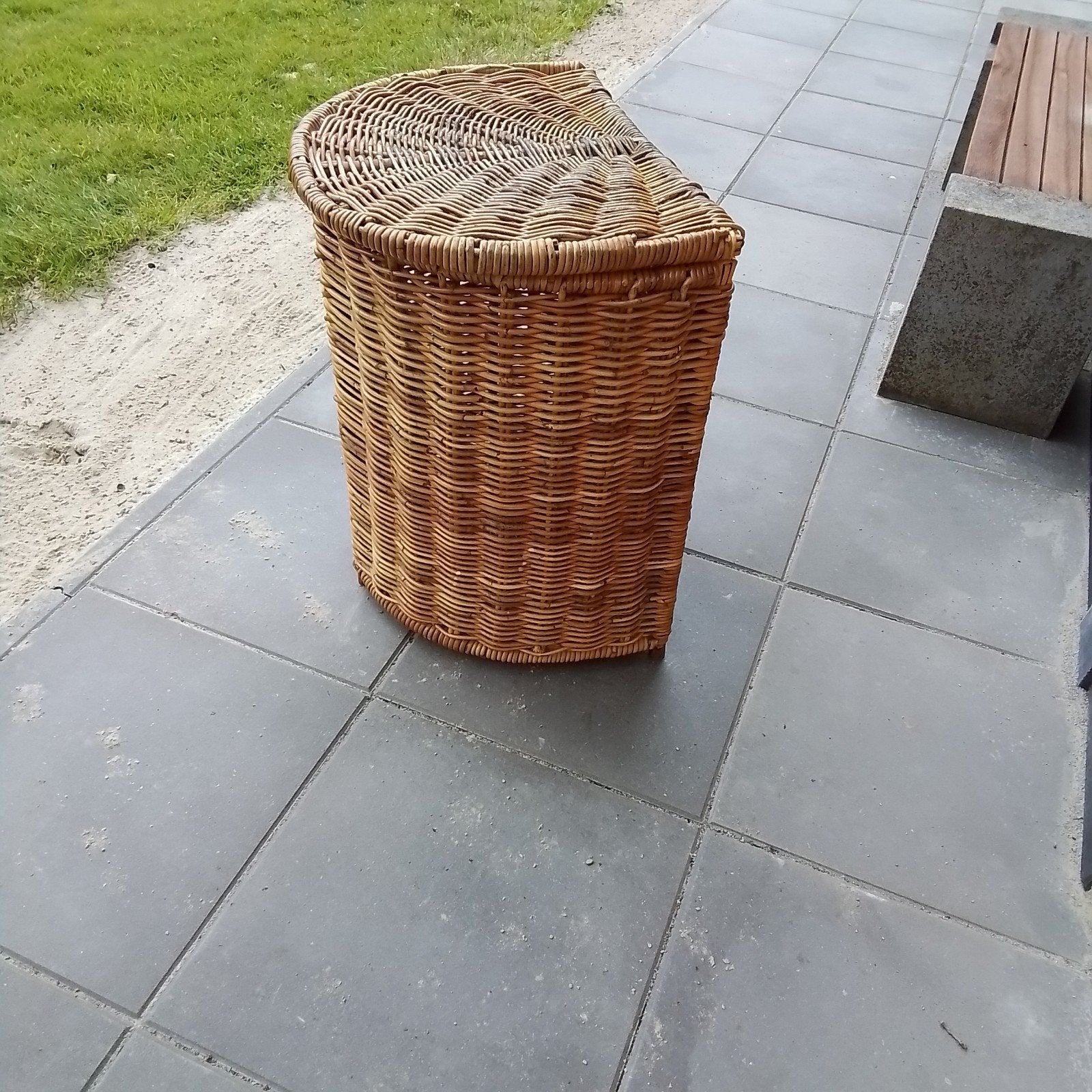 hele mooie, stevige rotan wasmand,  groot !, Ophalen, Rond, Riet