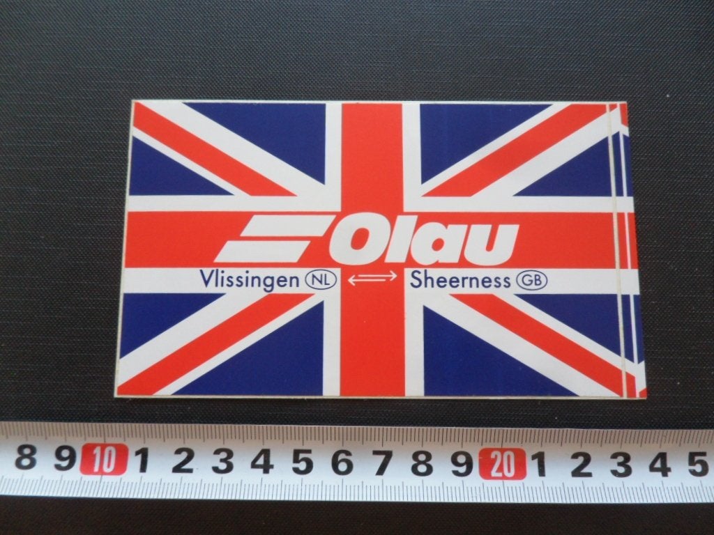 sticker 322 vlag GB ferry OLAU vlissingen - sheerness, Ophalen of Verzenden, Zo goed als nieuw