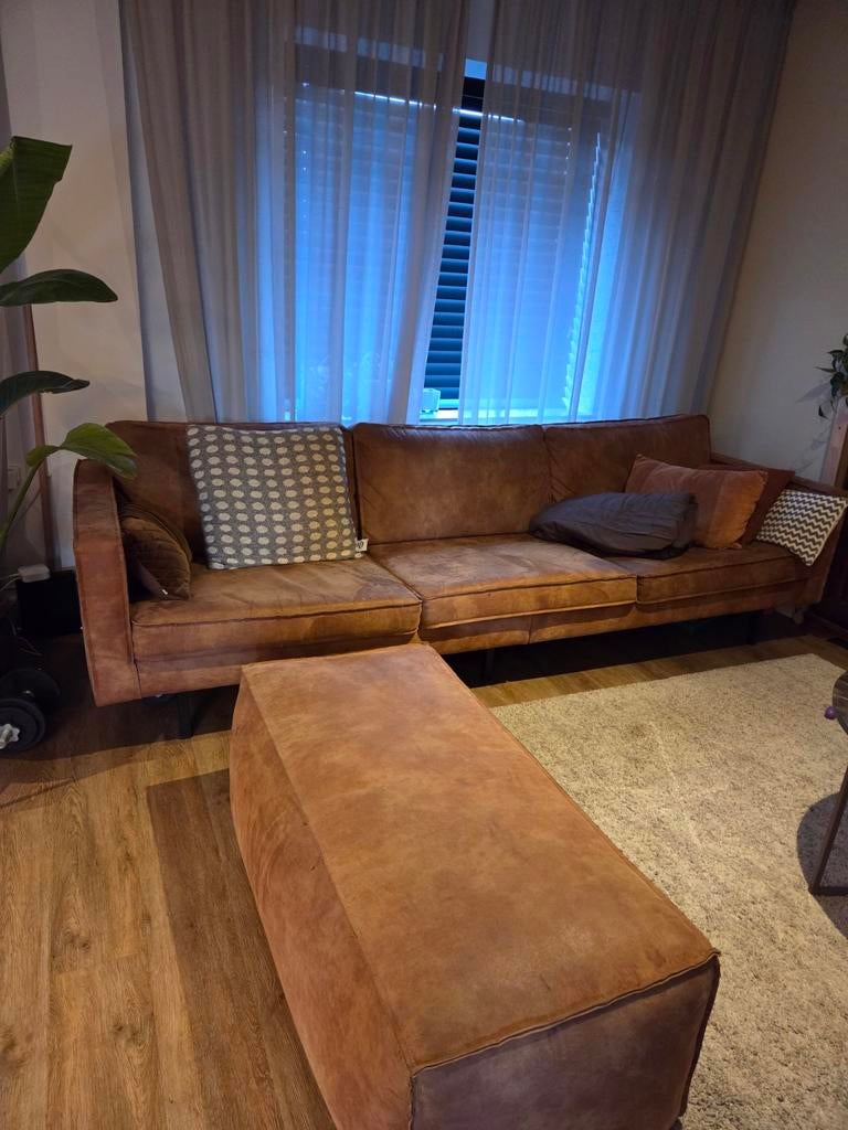 BePureHome Rodeo bank + poef - Goede staat, Ophalen, 250 tot 300 cm, Gebruikt, Driepersoons