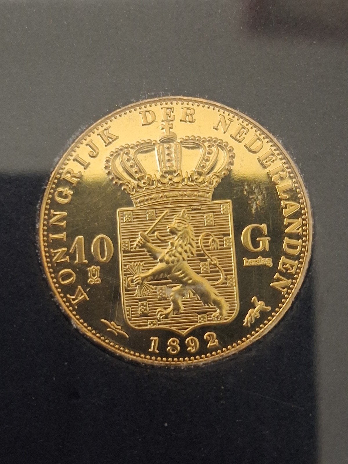 Replica van 10 Gulden Koningin Wilhelmina 1892, Koningin Wilhelmina, Losse munt, 10 gulden, Goud