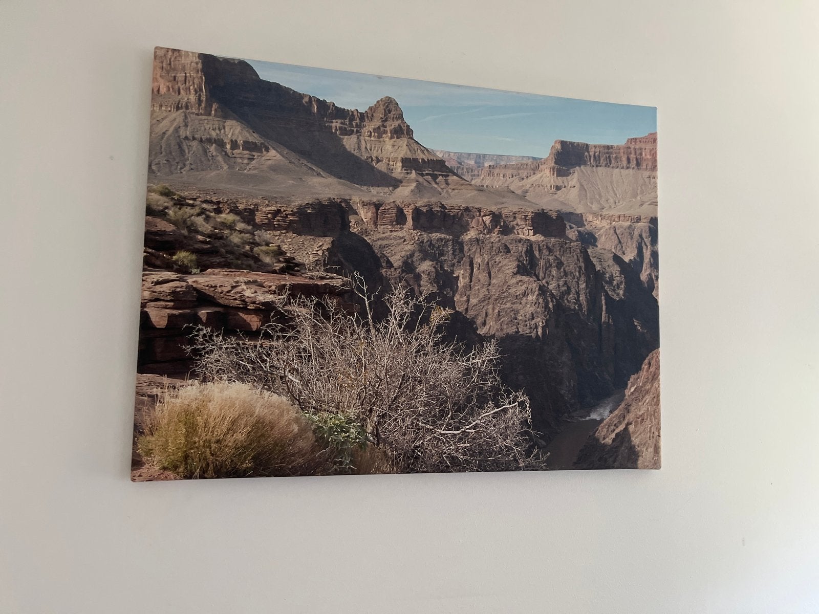 Prachtige foto op canvas van de Grand Canyon, 50 – 75, Ophalen of Verzenden, Zo goed als nieuw, 75 tot 100 cm