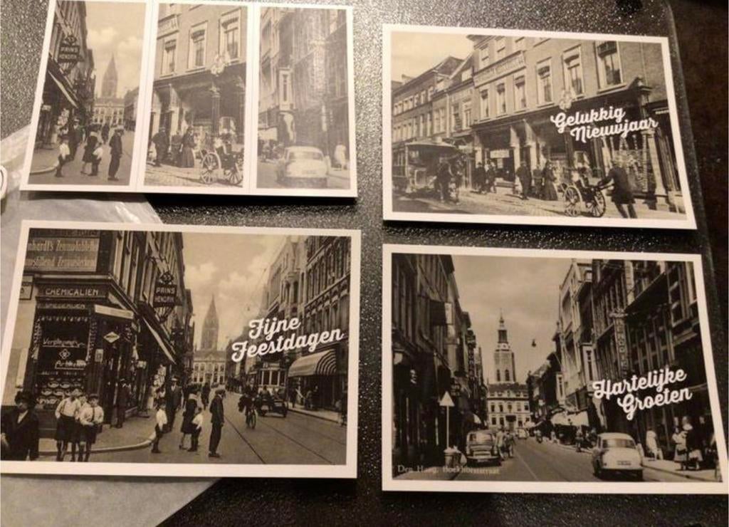 4 ansichtkaarten met Oude Straten 🌼 uit Den Haag, Ophalen of Verzenden, Voor 1940, Zo goed als nieuw, Overige onderwerpen
