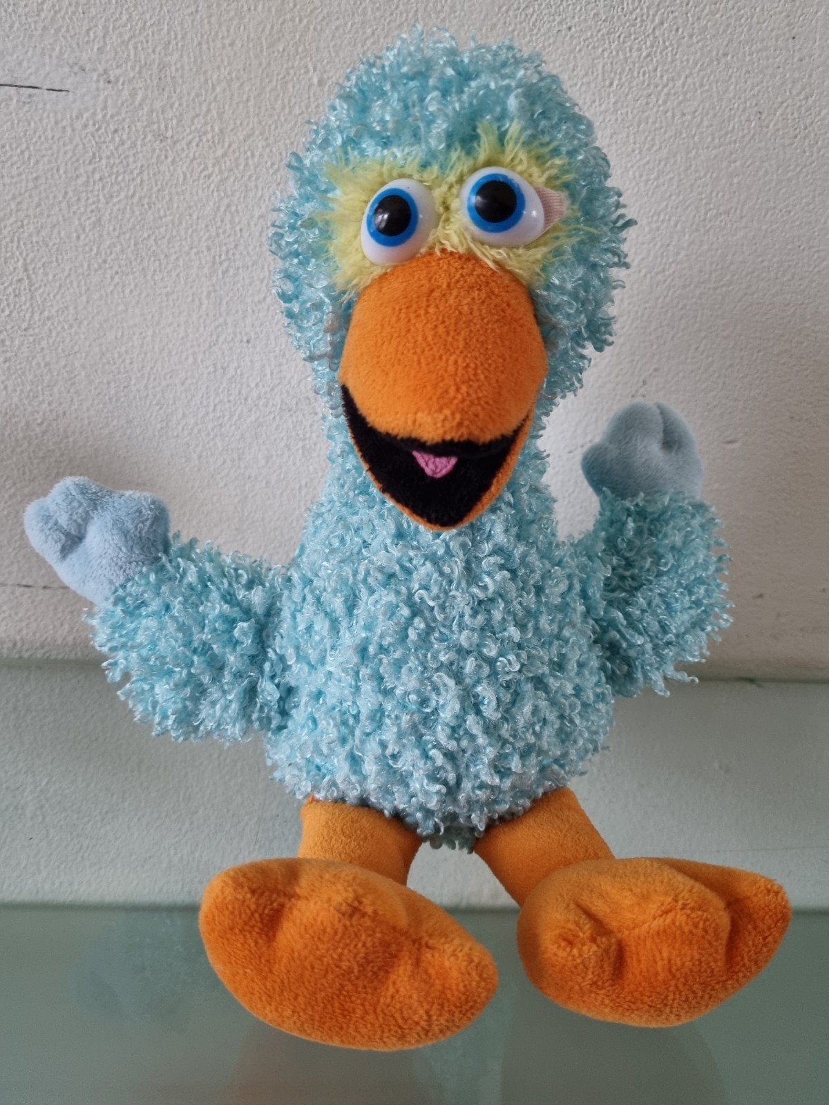 Orig,VNT,Jrn'00,Sesamstraat, PINO KNUFFEL,35 cm GROOT,Inwst!, Overige merken, Overige karakters, Overige typen, Blauw